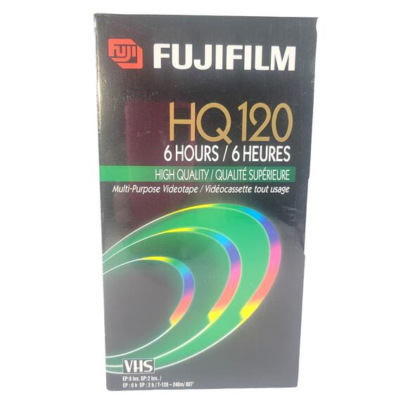 Fujifilm HQ 120 VHS Tape 6 Hours Multi-Purpose Video Cassette NEW - Picture 1 of 6